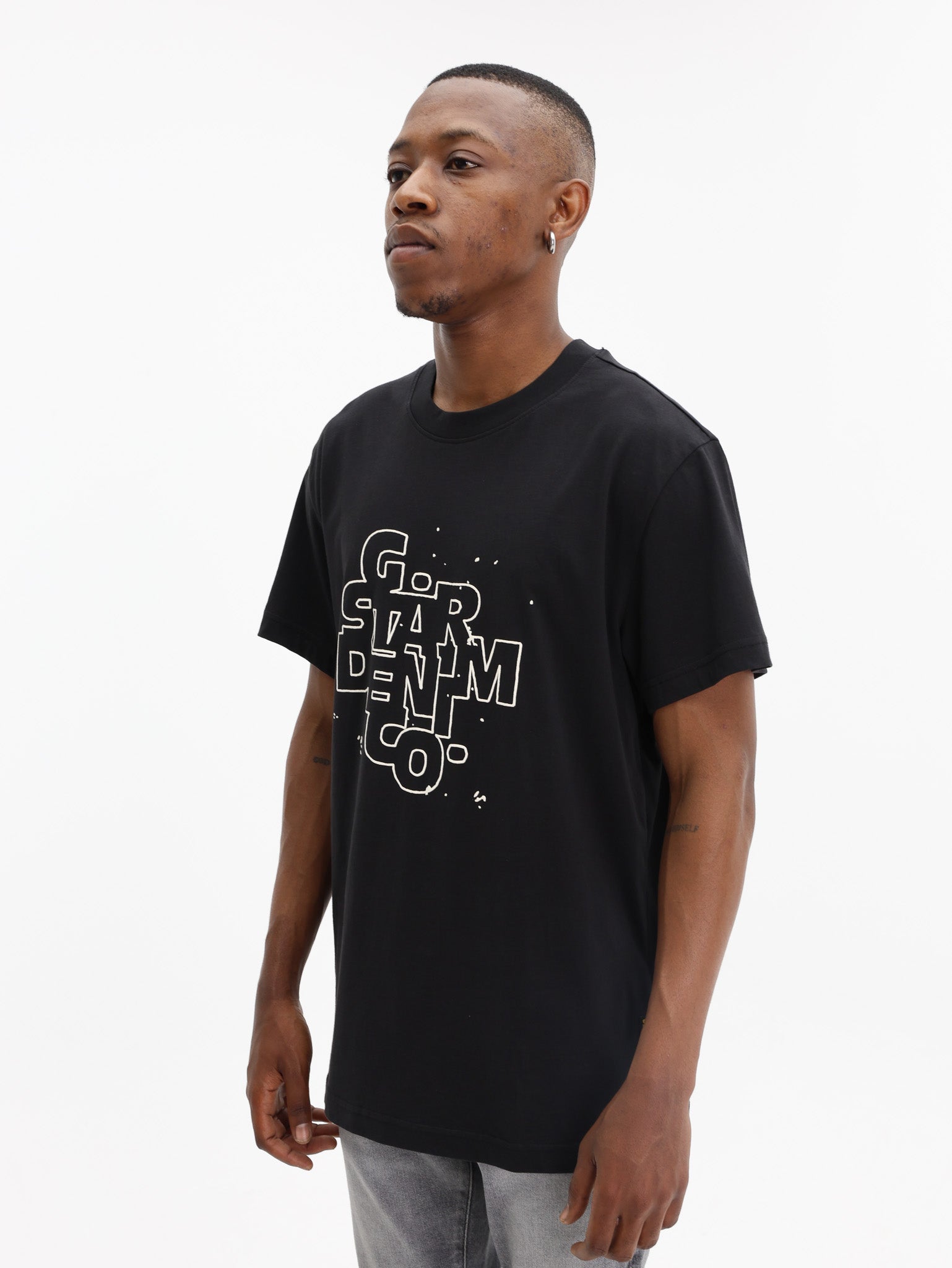 G-Star T-Shirt HD Print Ash Black